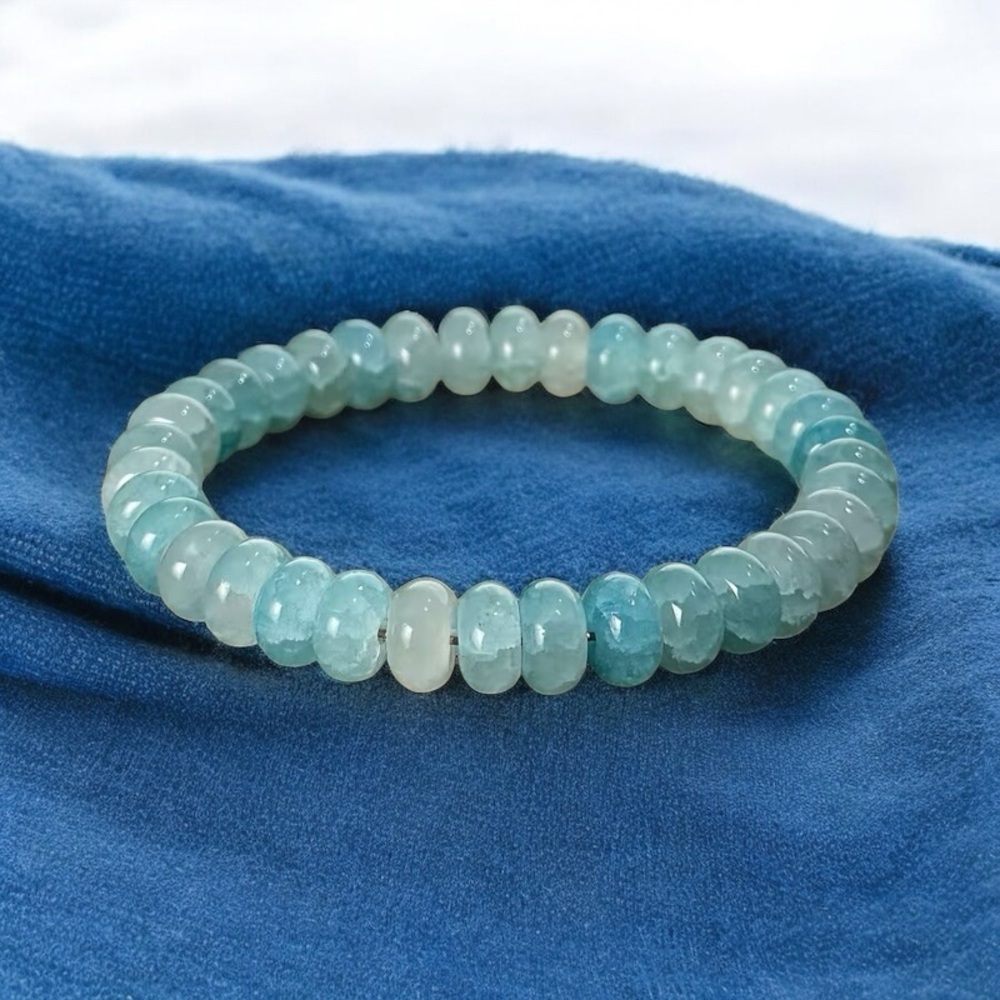 Natural Aquamarine Handcrafted Abacus Bracelet